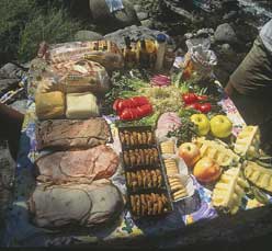 Incredible Lunch Spread during your Whitewater Rafting Trip