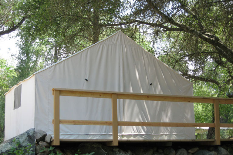 Cabin Tent Back View, American River Campground