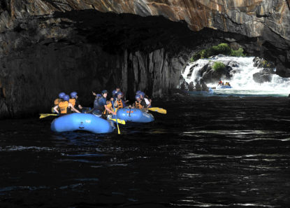 rafts inside tunnel on middle fork american river