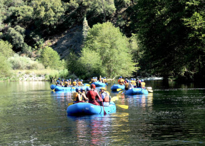 raft in calm water on Lower Middle Fork American river