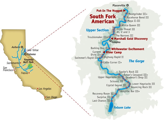 South Fork American River Whole River 1 Day Rafting Trip