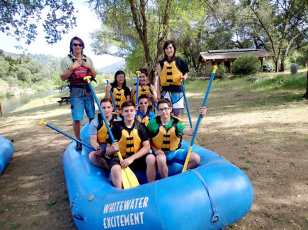 youth group getting ready for the river