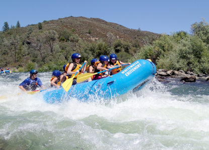 rafters smiling after fun rapid on the south fork of the american river