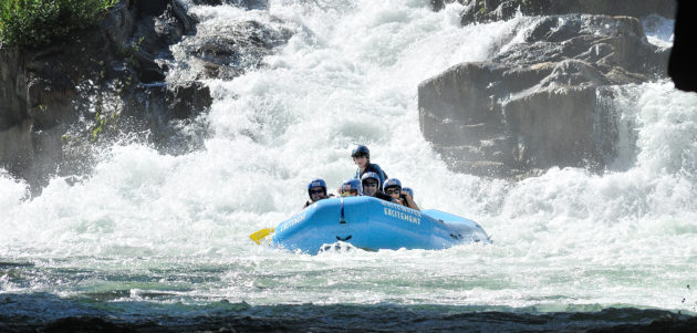 middle fork american rirver rafters just after huge rapid